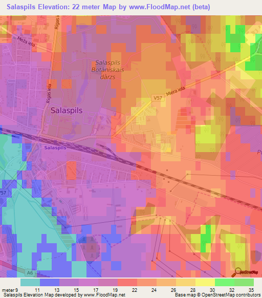 Salaspils,Latvia Elevation Map