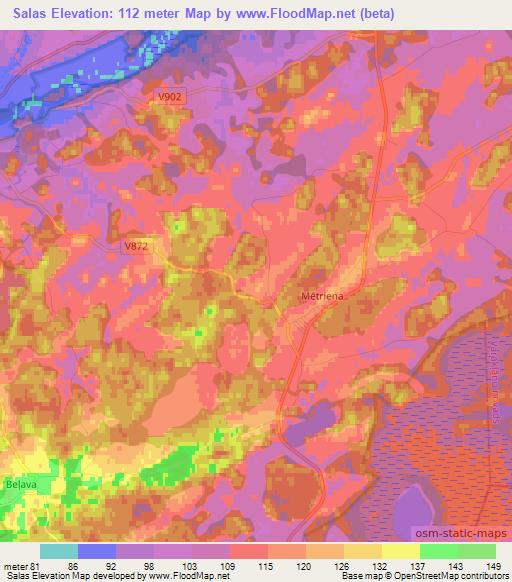 Salas,Latvia Elevation Map