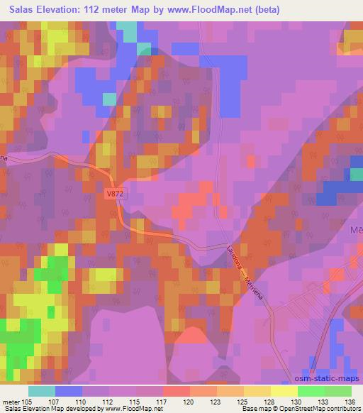 Salas,Latvia Elevation Map