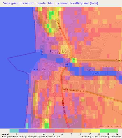 Salacgriva,Latvia Elevation Map