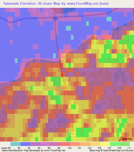 Saksmale,Latvia Elevation Map