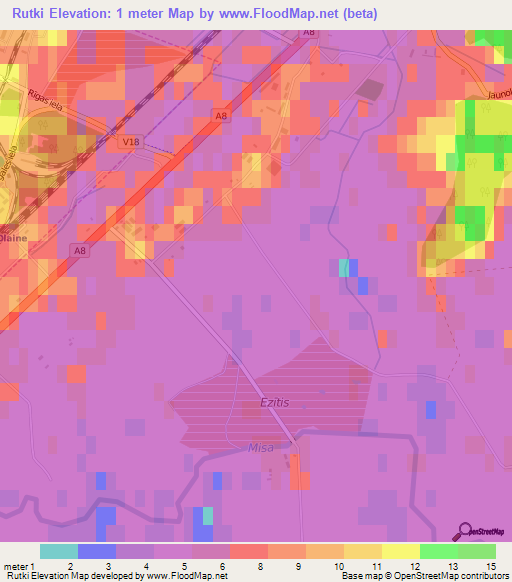 Rutki,Latvia Elevation Map