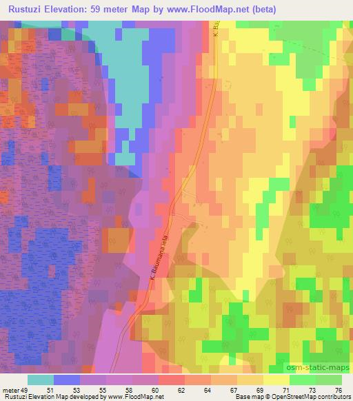 Rustuzi,Latvia Elevation Map