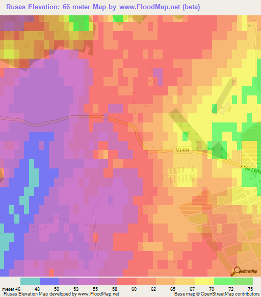 Rusas,Latvia Elevation Map