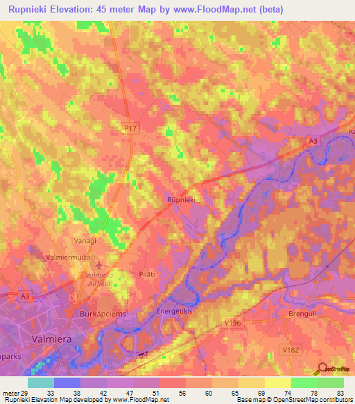 Rupnieki,Latvia Elevation Map