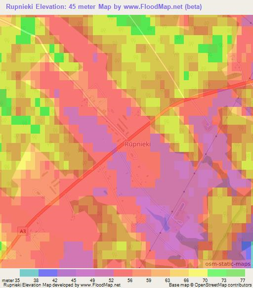 Rupnieki,Latvia Elevation Map