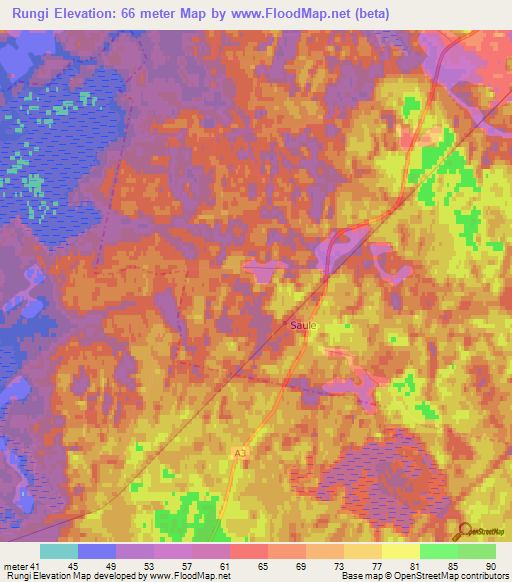 Rungi,Latvia Elevation Map