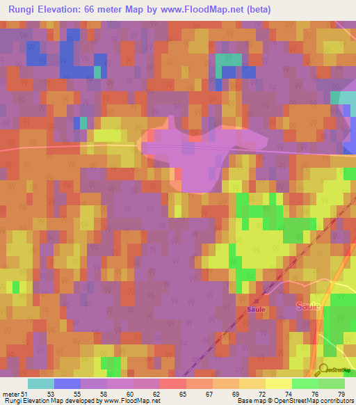 Rungi,Latvia Elevation Map