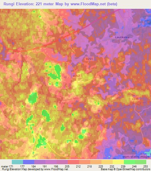 Rungi,Latvia Elevation Map