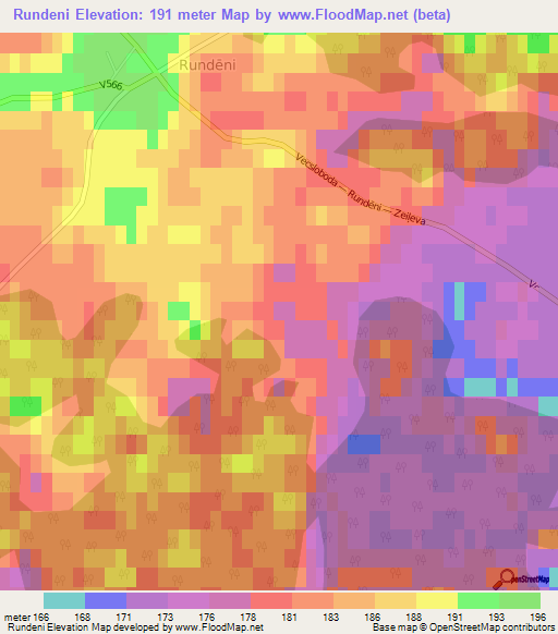 Rundeni,Latvia Elevation Map