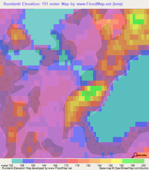 Rundanki,Latvia Elevation Map