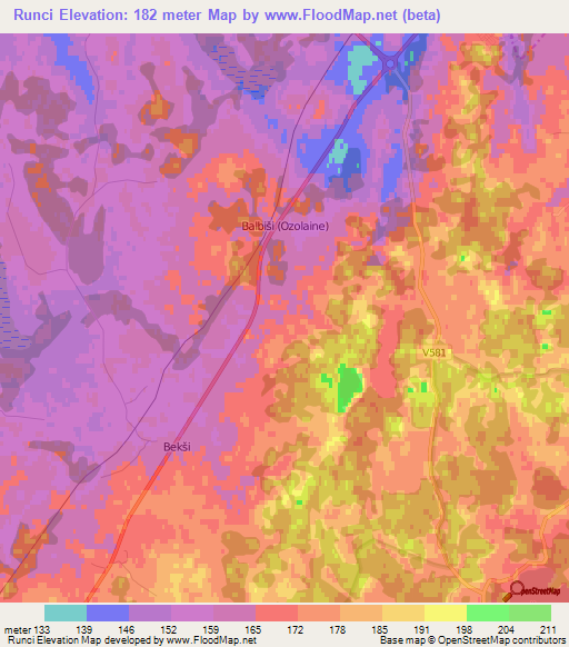 Runci,Latvia Elevation Map