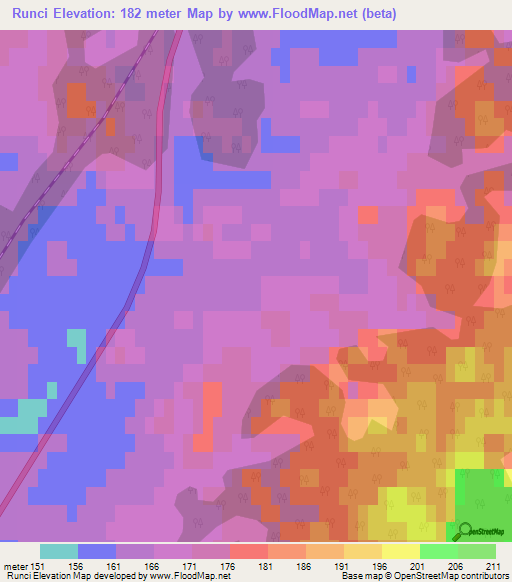 Runci,Latvia Elevation Map