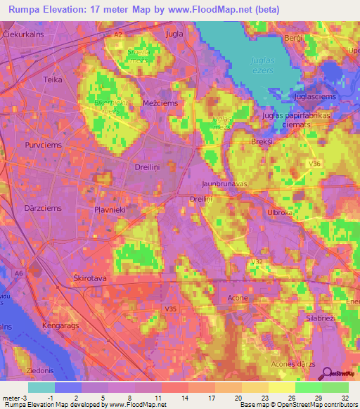 Rumpa,Latvia Elevation Map