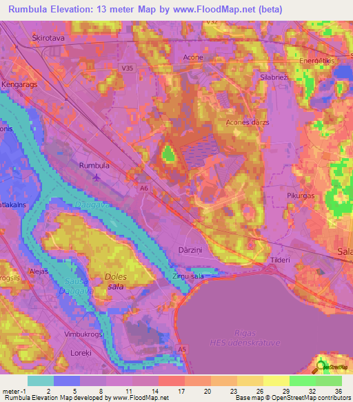 Rumbula,Latvia Elevation Map