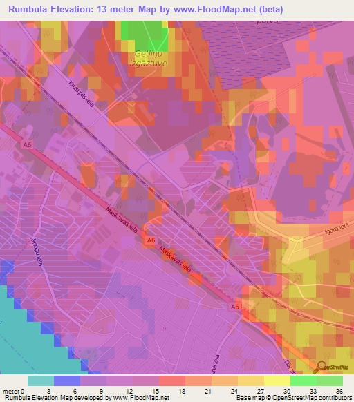 Rumbula,Latvia Elevation Map