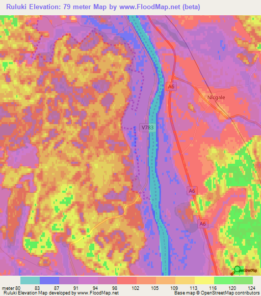 Ruluki,Latvia Elevation Map