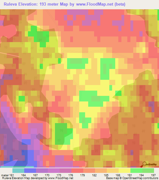 Ruleva,Latvia Elevation Map