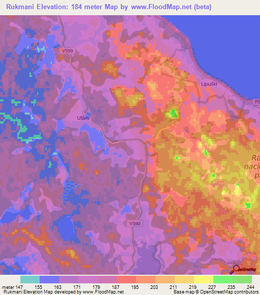 Rukmani,Latvia Elevation Map