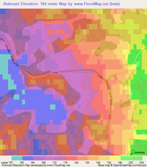 Rukmani,Latvia Elevation Map