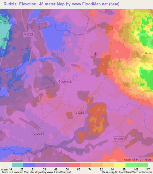 Rudzisi,Latvia Elevation Map