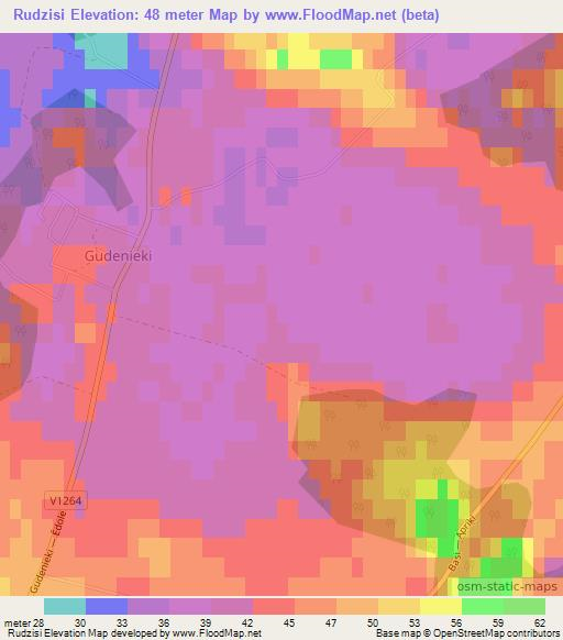 Rudzisi,Latvia Elevation Map