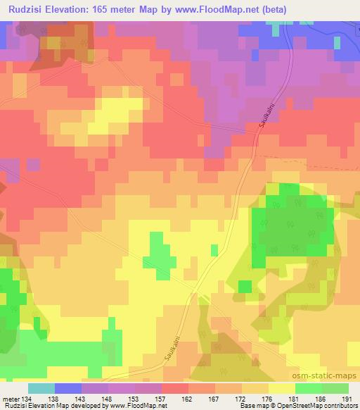 Rudzisi,Latvia Elevation Map