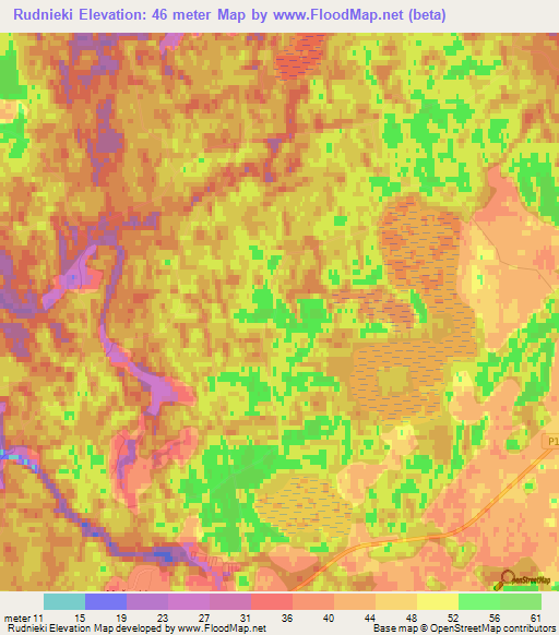 Rudnieki,Latvia Elevation Map