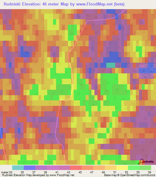 Rudnieki,Latvia Elevation Map