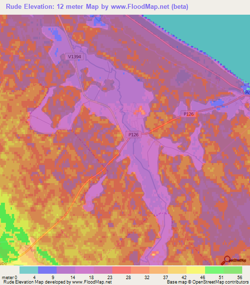 Rude,Latvia Elevation Map