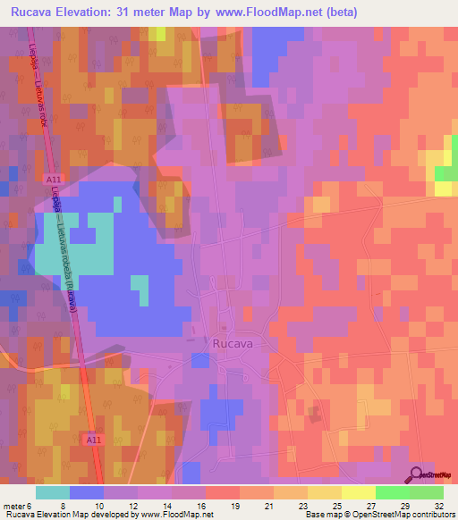 Rucava,Latvia Elevation Map