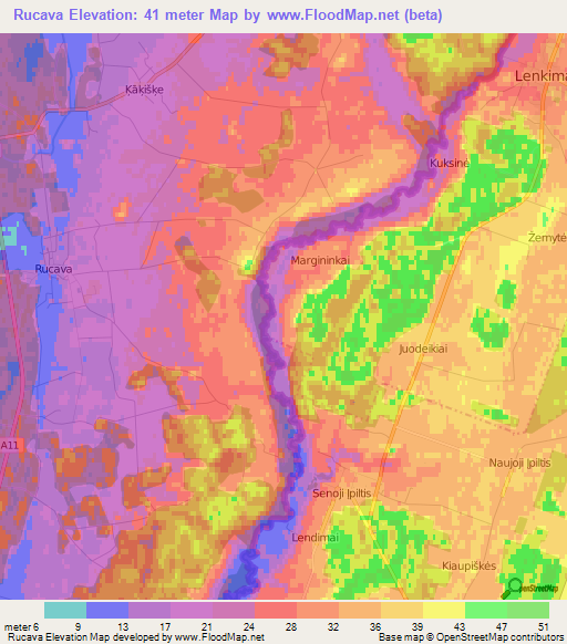 Rucava,Latvia Elevation Map