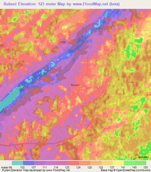 Rubeni,Latvia Elevation Map