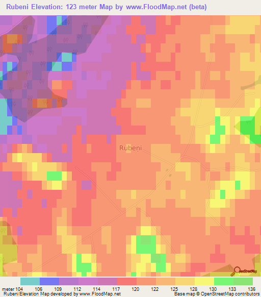 Rubeni,Latvia Elevation Map