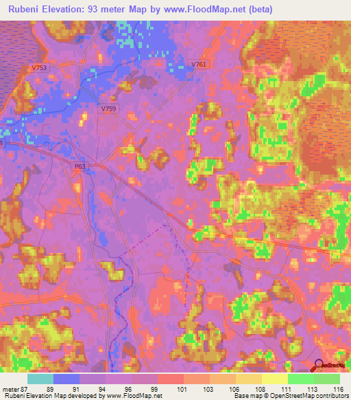 Rubeni,Latvia Elevation Map