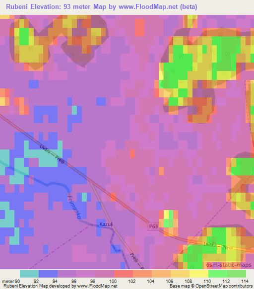 Rubeni,Latvia Elevation Map