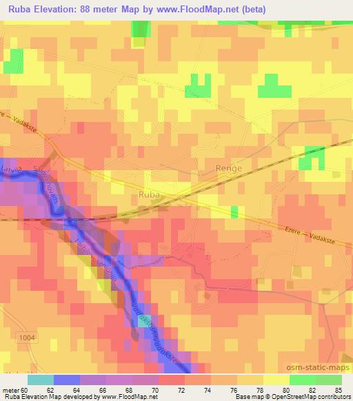 Ruba,Latvia Elevation Map