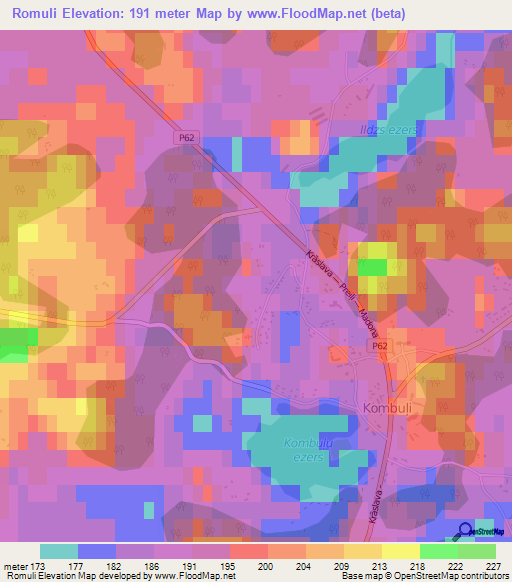 Romuli,Latvia Elevation Map