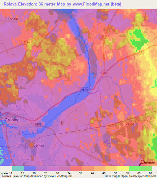 Rolava,Latvia Elevation Map