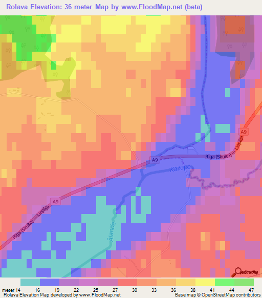 Rolava,Latvia Elevation Map