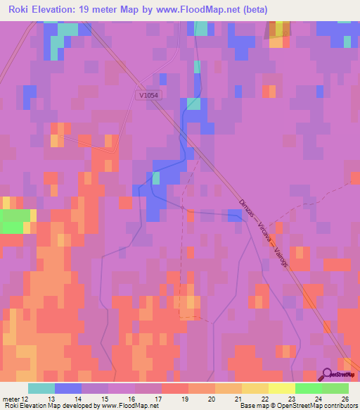 Roki,Latvia Elevation Map