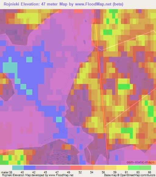 Rojnieki,Latvia Elevation Map