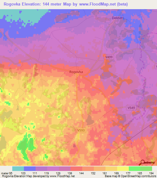 Rogovka,Latvia Elevation Map