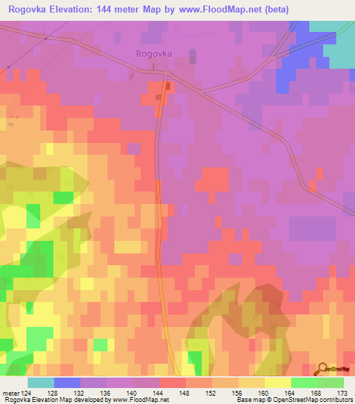 Rogovka,Latvia Elevation Map