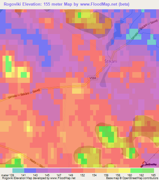 Rogoviki,Latvia Elevation Map