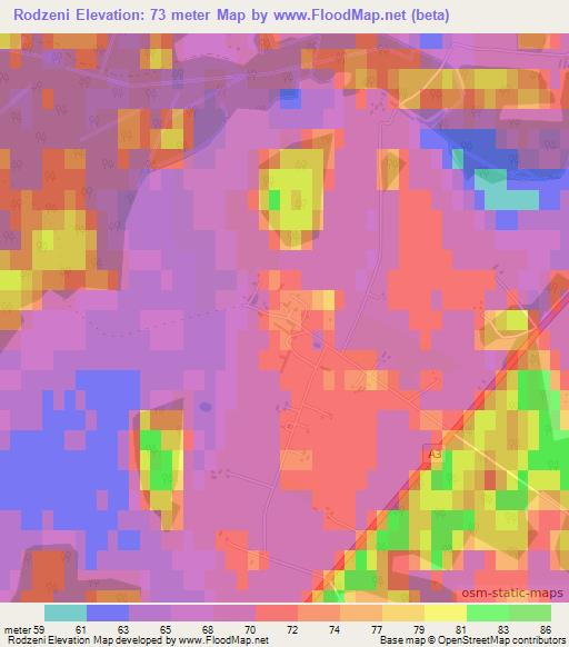 Rodzeni,Latvia Elevation Map