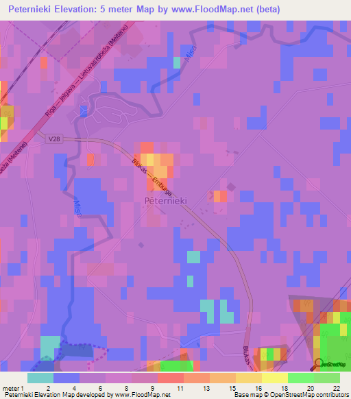 Peternieki,Latvia Elevation Map