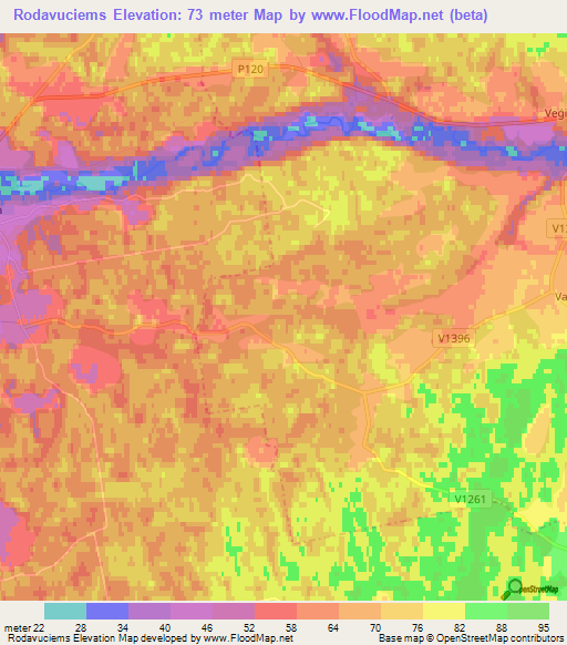 Rodavuciems,Latvia Elevation Map