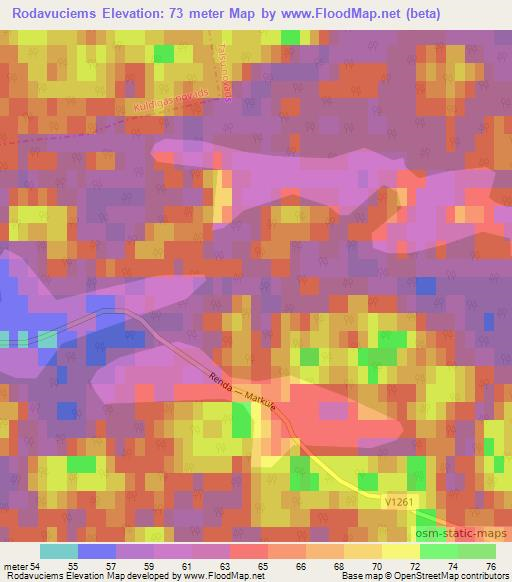 Rodavuciems,Latvia Elevation Map