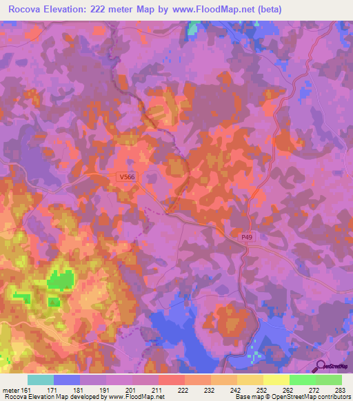 Rocova,Latvia Elevation Map